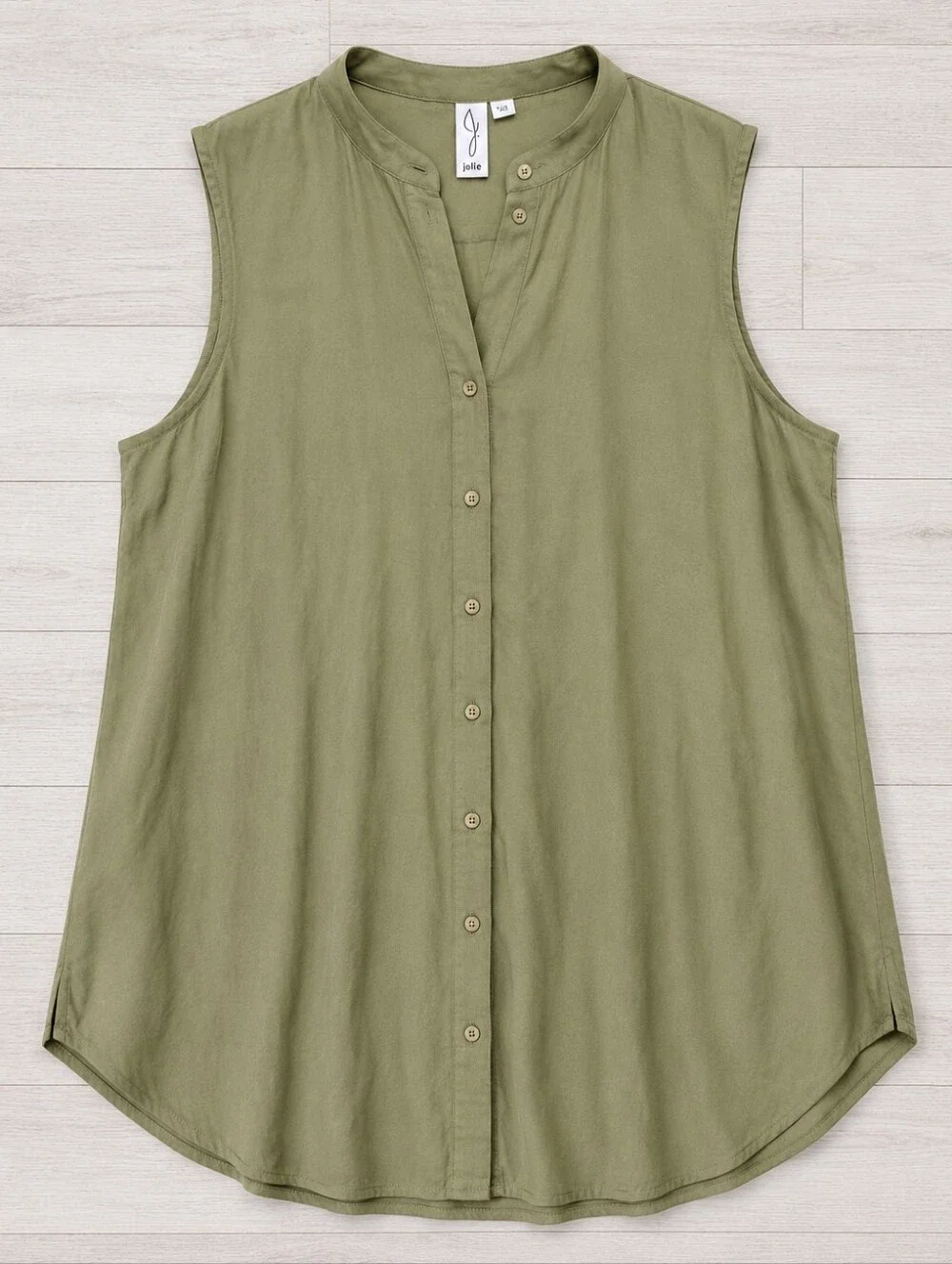 Joie Olive Green 2-Piece Matching Set Sleeveless Tunic & Wide Leg Pants